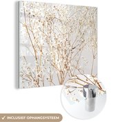 MuchoWow® Glasschilderij 20x20 cm - Schilderij acrylglas - Natuur - Takken - Bloemen - Foto op glas - Schilderijen