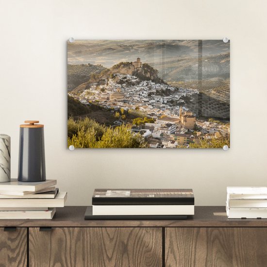 MuchoWow® Peinture sur verre 30x20 cm - Peinture sur verre acrylique - Montefrio - Photo sur verre - Peintures