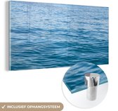 MuchoWow® Glasschilderij 80x40 cm - Schilderij acrylglas - Zee - Blauw - Oceaan - Foto op glas - Schilderijen