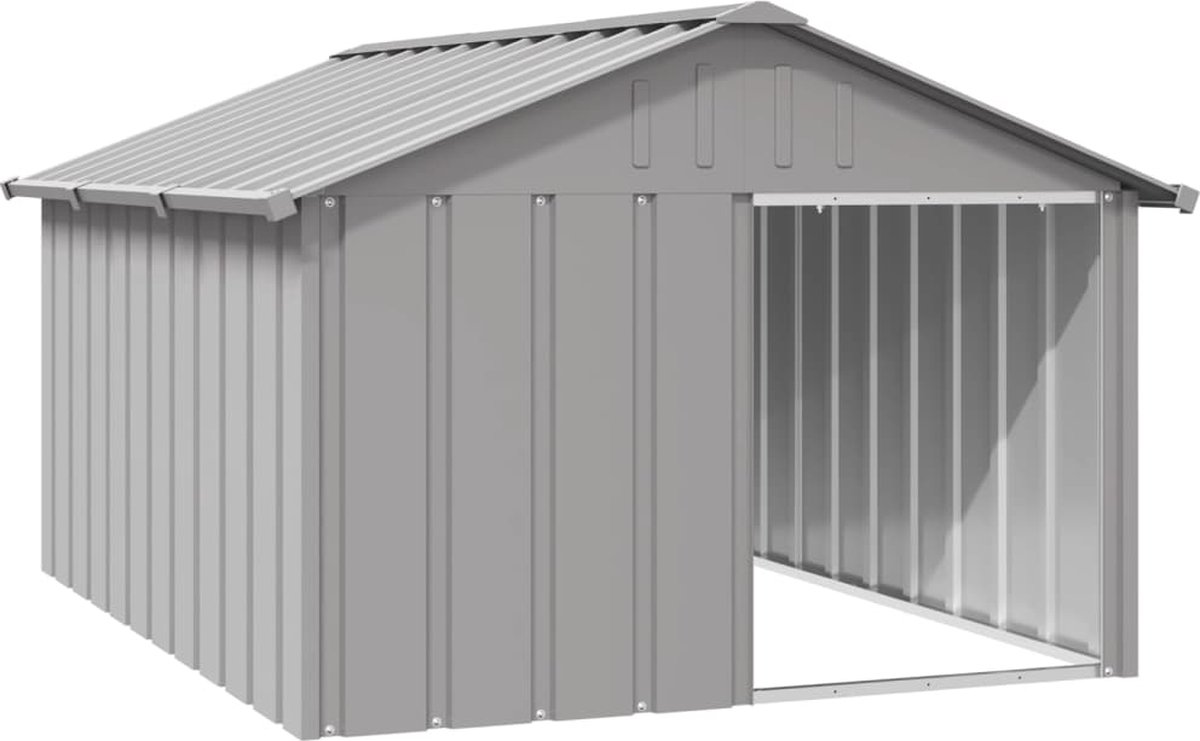 Bol.com vidaXL - Hondenhok - 116,5x153x81,5 - cm - gegalvaniseerd - staal - grijs aanbieding