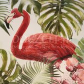 Diamond Painting Flamingo 30x30cm. (Volledige bedekking - Ronde steentjes) diamondpainting inclusief tools