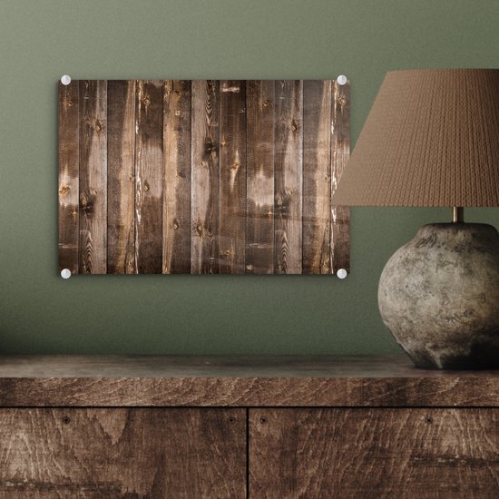 MuchoWow® Peinture sur Verre - Planches - Bois - Wood - 30x20 cm - Peintures sur Verre Acrylique - Photo sur Glas