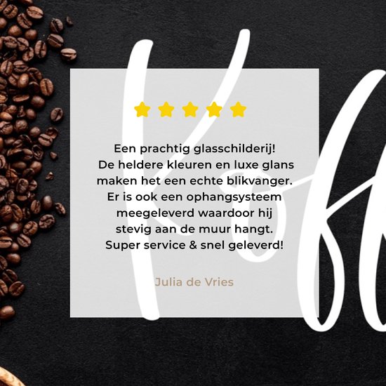 MuchoWow® Peinture sur verre 160x120 cm - Peinture sur verre acrylique - Dictons - Café - Citations - Photo sur verre - Peintures