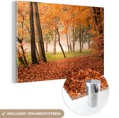 MuchoWow® Peinture sur verre 180x120 cm - Peinture sur verre acrylique - Feuilles - Automne - Forêt - Photo sur verre - Peintures