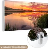 MuchoWow® Glasschilderij 120x60 cm - Schilderij acrylglas - Water - Lucht - Natuur - Foto op glas - Schilderijen