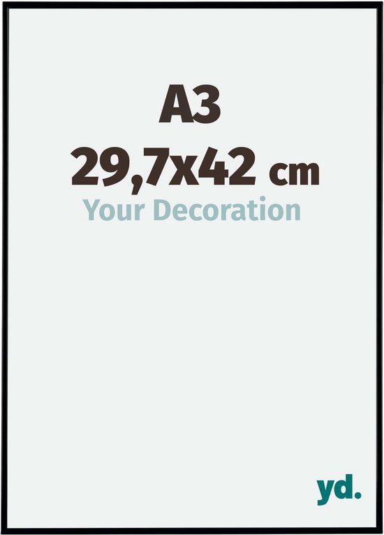 Your Decoration - Fotolijst A3 29,7x42 cm - Kunststof - Zwart Mat - Evry