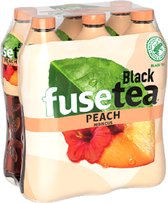 Black tea peach hibiscus 1,25 ltr per petfles, krimp 6 flessen