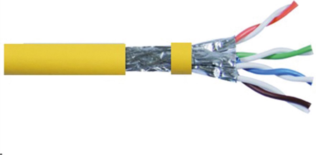 ROLINE S/FTP (PiMF) kabel, Cat.8 (Klasse I), massieve draad, AWG22, LSOH, 100 m