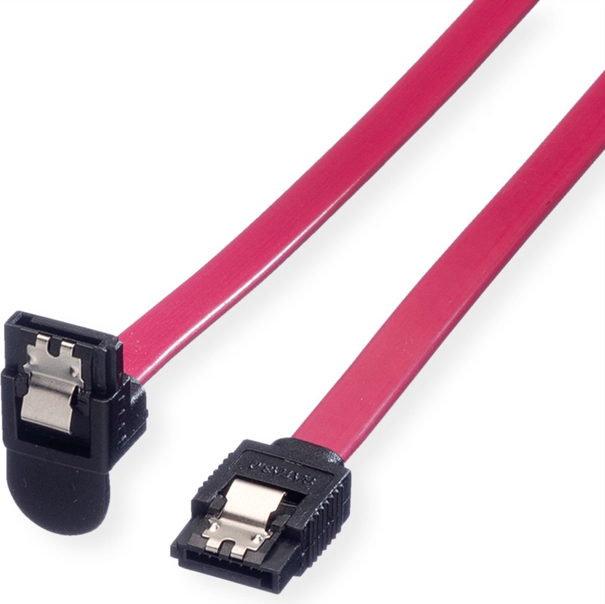 ROLINE Int. SATA 6.0 Gbit/s HDD kabel met klick sluiting, haaks, 1 m