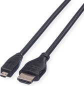 ROLINE HDMI High Speed Kabel met Ethernet, HDMI M - Micro HDMI M, 2 m