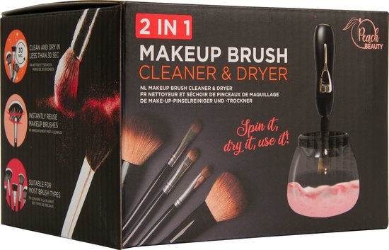 Peach Beauty 2-in-1 Brush Cleaner - Make Up Kwasten Reiniger en Droger -  Penseel Reiniger | bol.com