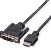 ROLINE Monitorkabel DVI (18+1) - HDMI, M/M, zwart, 10 m