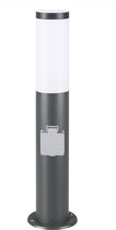 Monzana Buitenlamp – met Stopcontact RVS E27 - IP44 Antraciet