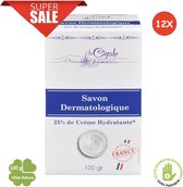 Dermatologische Zeep 12 x 100g | verreikt met 25% Hydraterende Crème | 98% ingrediënten van natuurlijke oorsprong | La Cigale