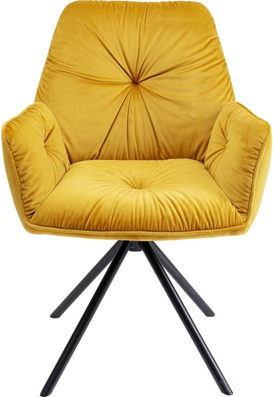 Chaise de salle à manger avec accoudoirs Kare Mila Yellow