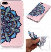 Softcase mandala bloem blauw hoes iPhone 7 Plus / 8 Plus