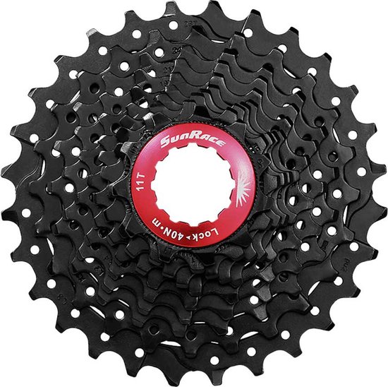 Sunrace Driven CSRX0 10-Speed Cassette – 11-28T – Black/Red – Fits Shimano SRAM