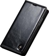 Caseme Oil Wallet lederen case iPhone X - Bookcase Zwart