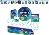 Fortnite - Battle Royal - Verjaardag - Versiering - Pakket - Kinderfeest - Tafelkleed - Bekers - Bordjes - Servetten - Slinger - Uitnodigingen.