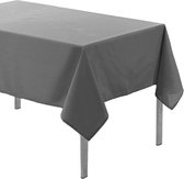 Donkergrijs tafelkleed van polyester met formaat 140 x 200 cm - Basic eettafel tafelkleden
