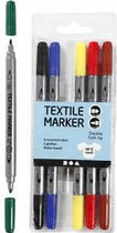 Textielstiften - Standaardkleuren - Lijndikte 2,3+3,6 mm - 2x6 stuks