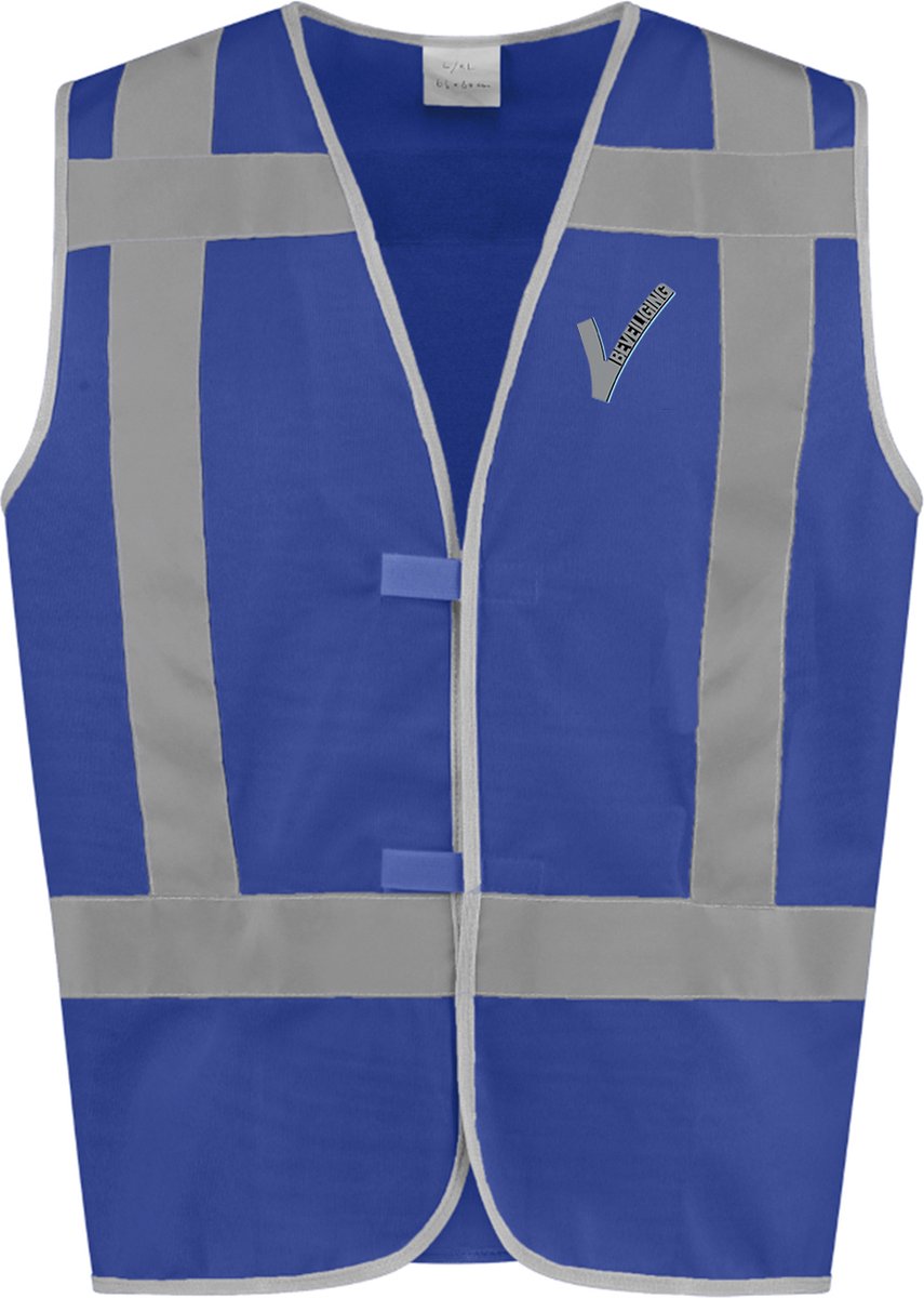 JS Security / Beveiliging kleding - Veiligheidsvest inclusief Borstlogo (V-tje) en Ruglogo (SECURITY) - Blauw - Maat 4XL/5XL - VOOR PROFESSIONALS