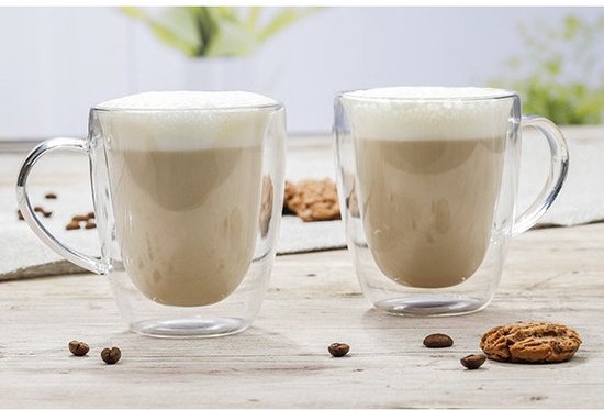 Koffieglazen - 4x - dubbelwandig - 270 ml - cappuccino glazen - Dubbelwandige glazen voor cappuccino