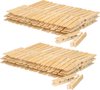 Pack de réduction 120x pinces à linge / pinces à linge robustes en bois de bambou - 7 x 1 cm chacune