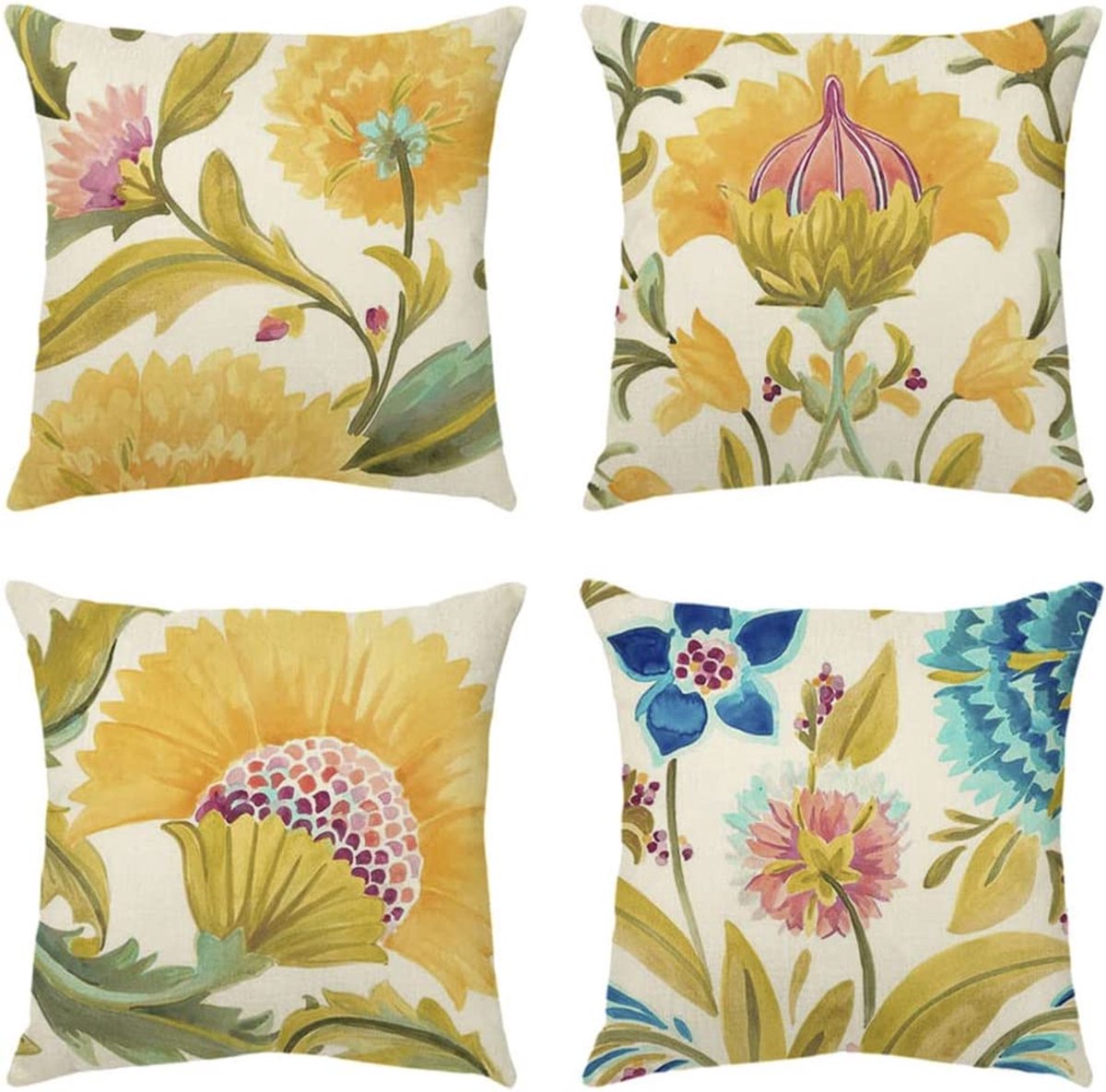 Paquet De 4 Housses De Coussin ImperméAbles D'ExtéRieur Housses De Coussin  De Jardin DéCoratives Taies