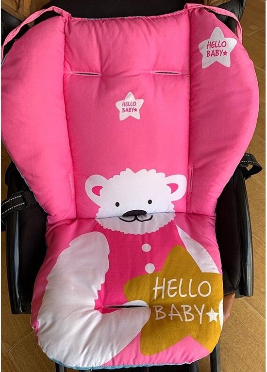 Allernieuwste Buggy Inleg Kussen Hello Baby Roze + Blauw - Tweezijdig bruikbaar - Kinderwagen - Kinderstoel hoes - Wasbaar van Allernieuwste — afbeelding 3