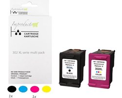 Improducts® Inkt cartridges -Alternatief HP 302 / 302 XL - 302XL 302XL F6U68AE F6U67AE set chip v4
