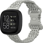 Strap-it Smartwatch bandje - siliconen bandje met patroon - geschikt voor Fitbit Versa 3 / Versa 4 / Sense / Sense 2 - grijs