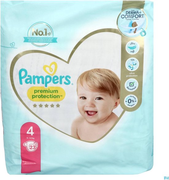 Pampers Premium Protection Taille 4 - 9-14kg - 23 pcs Couches