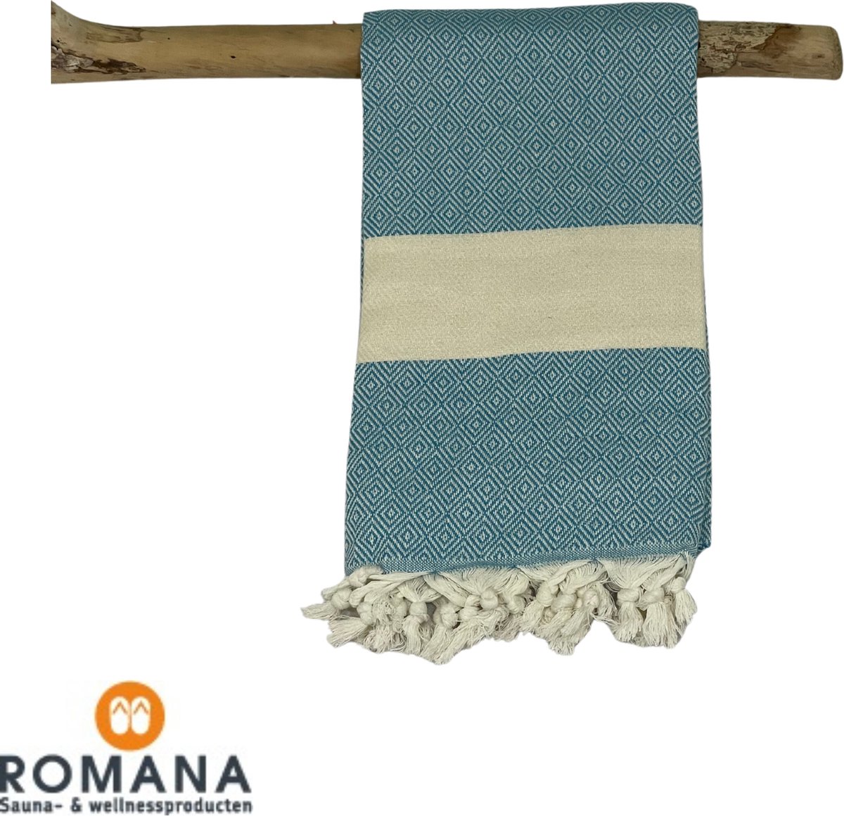 Romana Products - Diamond - Hamamdoek - Baddoek - Strandlaken - Saunalaken - 100cm x 180cm - Turquoise