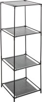 5Five Opbergrek 3-laags - metaal - kunststof - zwart - 34 x 98 cm - voor opbergmanden