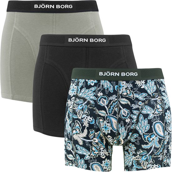 Björn Borg premium cotton stretch 3P boxers basic flower multi