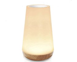 USB Oplaadbaar Nachtlampje Met Afstandsbediening, Wit Warm licht en 13 RGB kleuren - Wake-up Light - Sfeerlamp - LED verlichting - Leeslamp - Tafellamp - Bedlamp voor Baby, Kinderen & Volwassenen - Dimbaar - Touch Control - 15CM