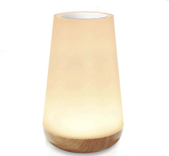 USB Oplaadbaar Nachtlampje Met Afstandsbediening, Wit Warm licht en 13 RGB kleuren - Wake-up Light - Sfeerlamp - LED verlichting - Leeslamp - Tafellamp - Bedlamp voor Baby, Kinderen & Volwassenen - Dimbaar - Touch Control - 15CM