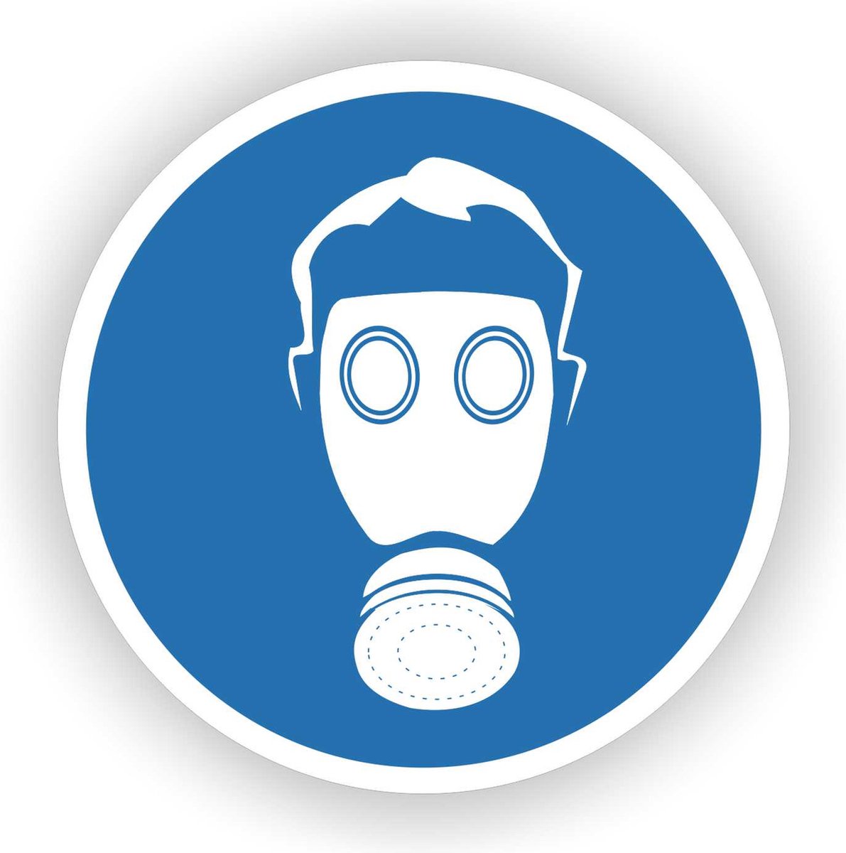 Autocollant masque à gaz obligatoire - autocollants d'obligation : Promociel