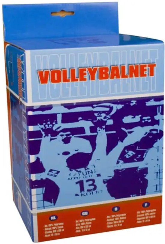 Avento Volleybalnet - 9.5 x 1 meter - Zwart/Wit - Avento