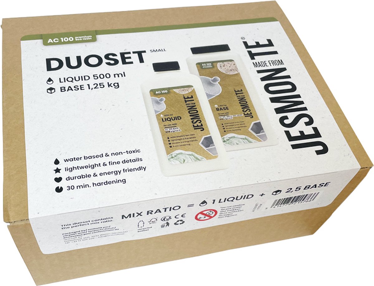 Jesmonite AC100 BOX DUOSET 500ml Liquid & 1250gr Base - NL - 