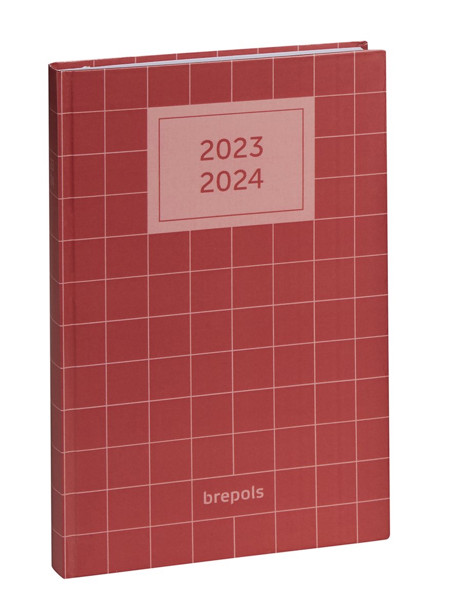 Brepols Schoolagenda 2023-2024 - COLORESQUE - Dagoverzicht - Rood - 11.5 x 16.9 cm