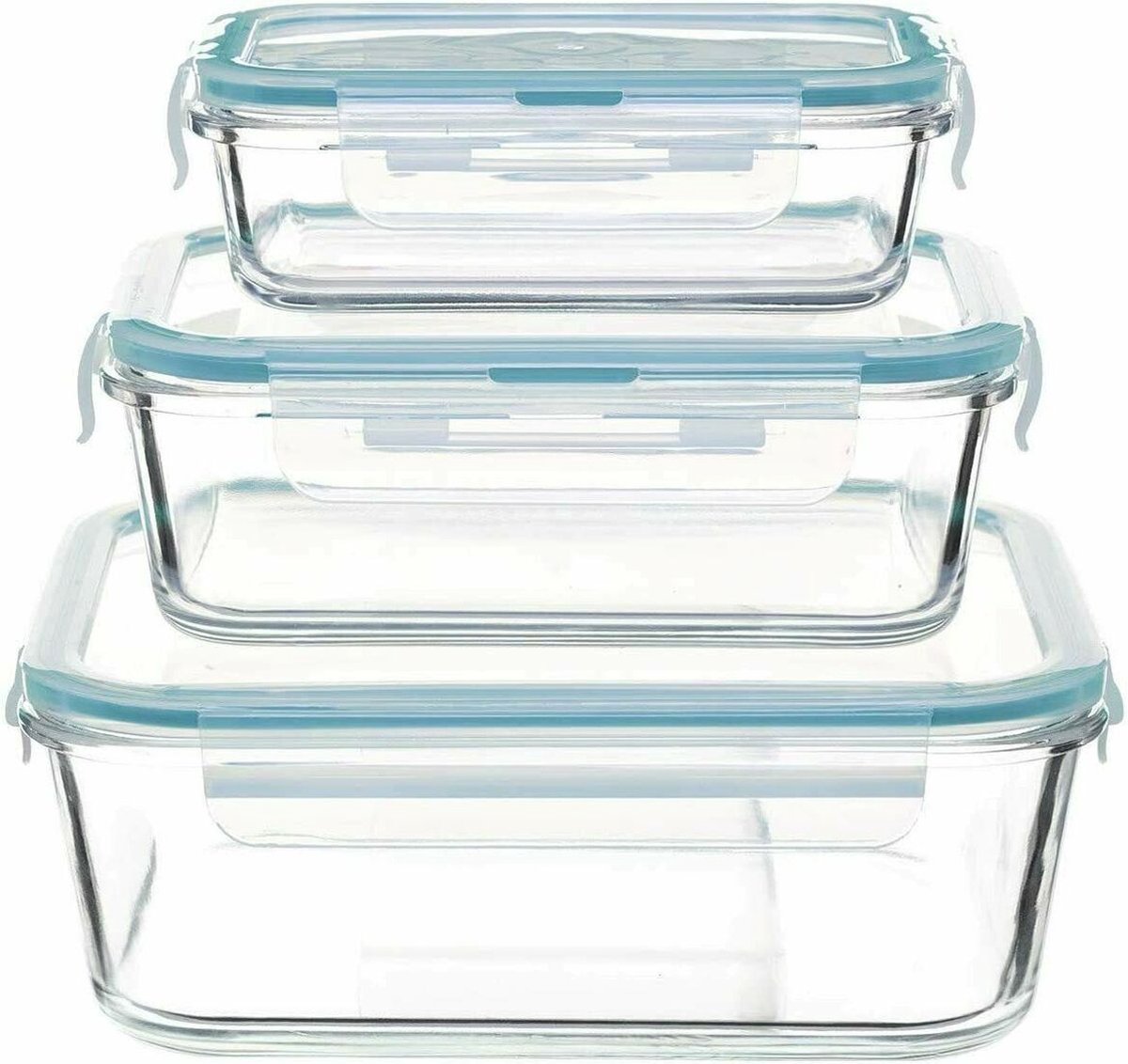 Termolex glazen vershoudbakjes - Meal prep bakjes - Lunchbox - Diepvriesbakjes - Ovenbestendig - 3 stuks - 630 ml + 1000 ml + 1480 ml