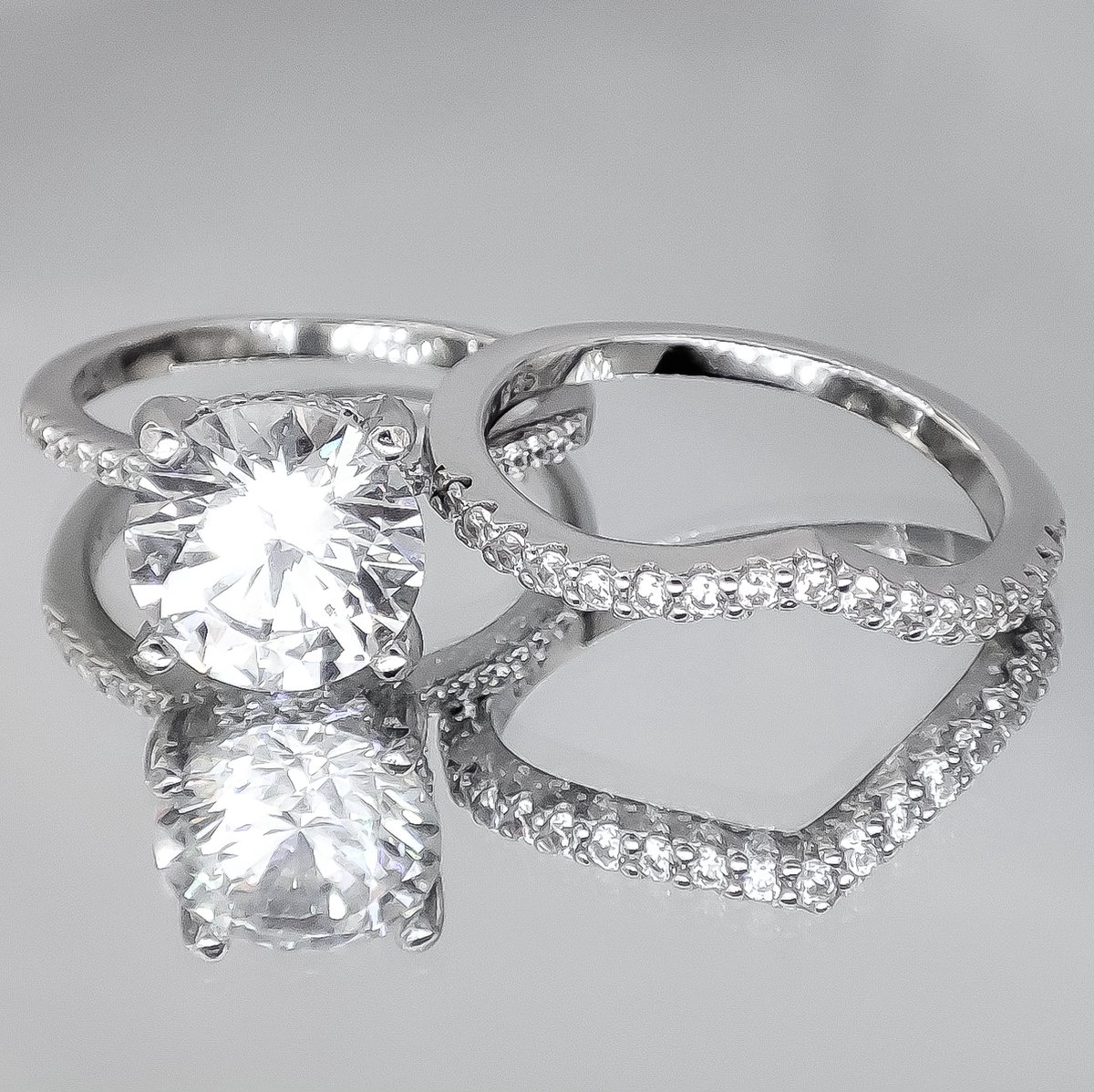 PROMETIDA / Bague de demande en mariage / demande en mariage / ensemble alliance /...