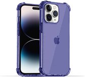 Smartphonica iPhone 14 Pro transparant shockproof siliconen hoesje met stootrand - Donkerblauw / Back Cover geschikt voor Apple iPhone 14 Pro