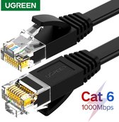 UGREEN 50182 - Cat6 U/UTP - câble réseau plat - 30m - bande passante 250MHz - taux de transfert 10Gbps - Zwart