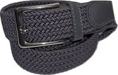 XXL - elastische comfort riem - Grijs - maat 130 cm. - gevlochten - 100% elastisch - nikkelvrije gesp