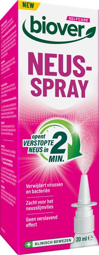 Biover® Selfcare – Neusspray– Opent Verstopte Neus In 2 Min. – 20 ml