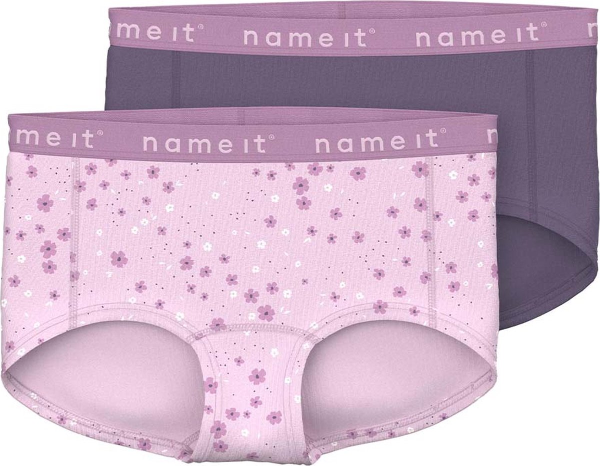 NAME IT NKFHIPSTER 2P WINSOME FLOWER NOOS Meisjes Onderbroek - Maat 122/128