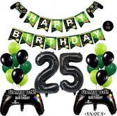 Snoes Mega Game Gamers Helium Verjaardags Ballonnen Feestdecoratie Black Cijfer Ballon nr 25